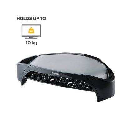 Fellowes Smart Suites Height Adjustable Monitor Riser Black/Silver 8020801