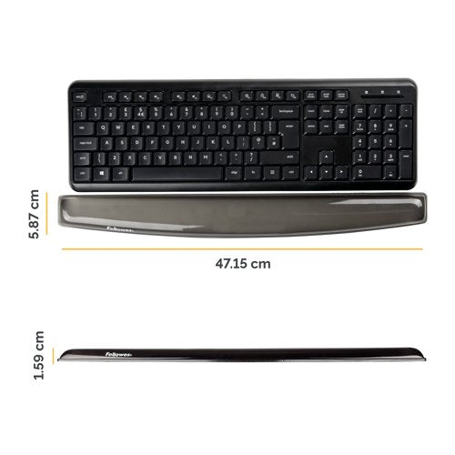 Fellowes Crystal Gel Keyboard Wrist Support Black 9112201