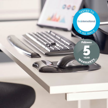 Fellowes Crystal Gel Keyboard Wrist Support Black 9112201