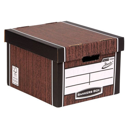 Bankers Box Premium Classic Storage Box Woodgrain (Pack of 5) 7250513