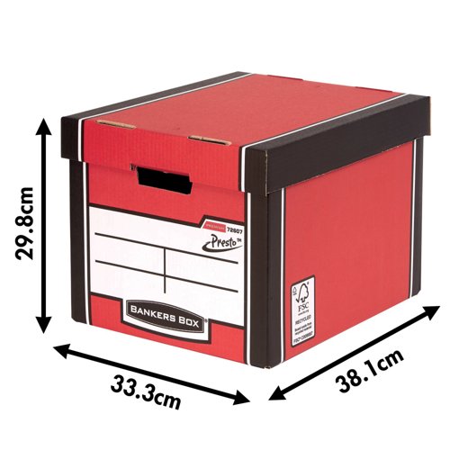 Bankers Box Premium Tall Storage Box Red (Pack of 5) 7260706