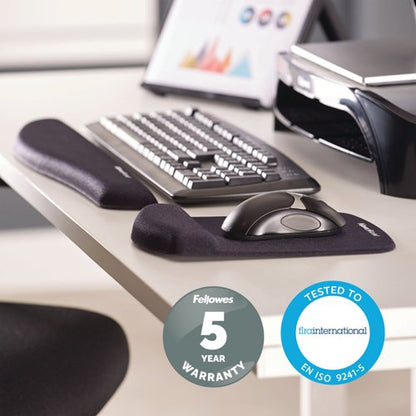 Fellowes Plush Touch Keyboard Wrist Support Black 9252103