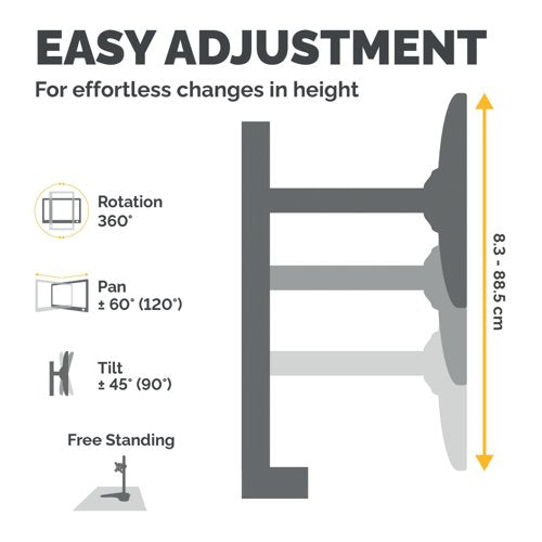 Fellowes Seasa Freestanding Dual Stacking Monitor Arm 8044001