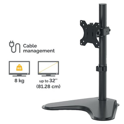Fellowes Seasa Free Standing Single Monitor Arm Black 8049601