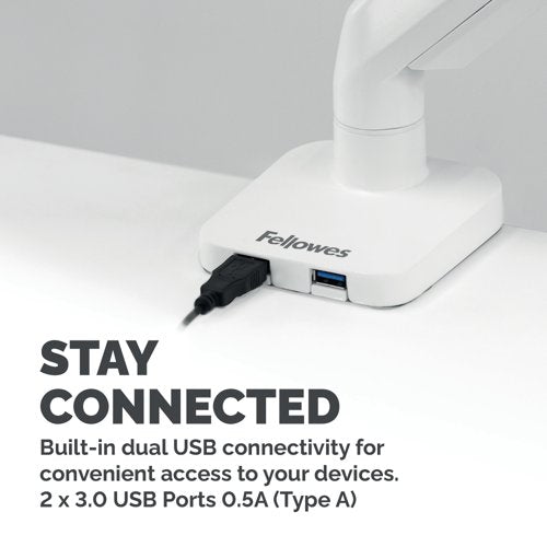 Fellowes Platinum Series Single Monitor Arm White 8056201