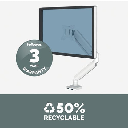 Fellowes Platinum Series Single Monitor Arm White 8056201