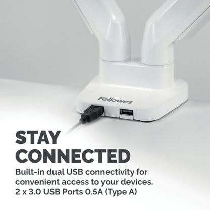 Fellowes Platinum Series Dual Monitor Arm White 8056301