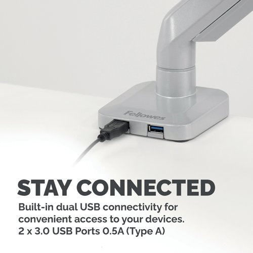 Fellowes Platinum Series Single Monitor Arm Silver 8056401