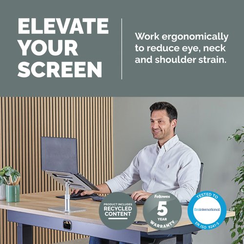 Fellowes Alumia Desk Based Laptop Stand Silver 100138880