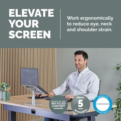 Fellowes Alumia Desk Based Laptop Stand Silver 100138880