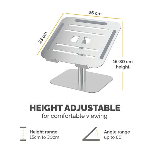 Fellowes Alumia Desk Based Laptop Stand Silver 100138880