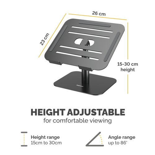 Fellowes Alumia Desk Based Laptop Stand Black 100138881