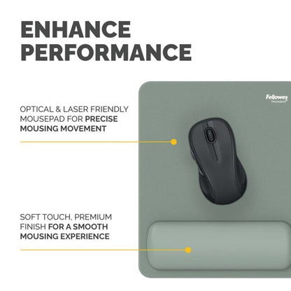 Fellowes Breyta Standard Mouse Pad Wrist Rest Sage 100142558