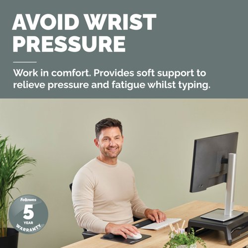 Fellowes Breyta Compact Keyboard Wrist Rest Black 100142570