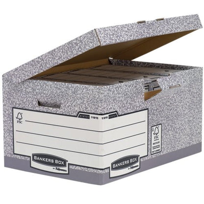 Bankers Box System Flip Top Storage Box Grey (Pack of 10) 01815