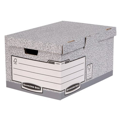 Bankers Box System Flip Top Storage Box Grey (Pack of 10) 01815