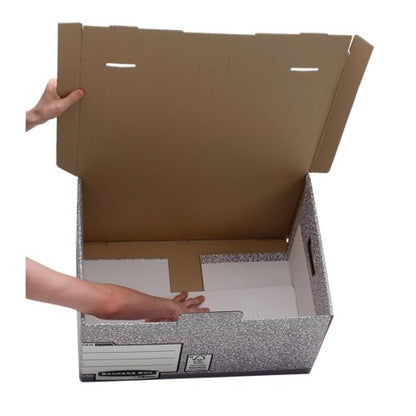 Bankers Box System Flip Top Storage Box Grey (Pack of 10) 01815