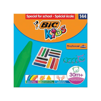 Bic Kids Plastidecor Triangle Crayons Assorted (Pack of 144) 887833