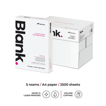 Blank A4 White Copier Paper (Pack of 2500) BLANK070X701