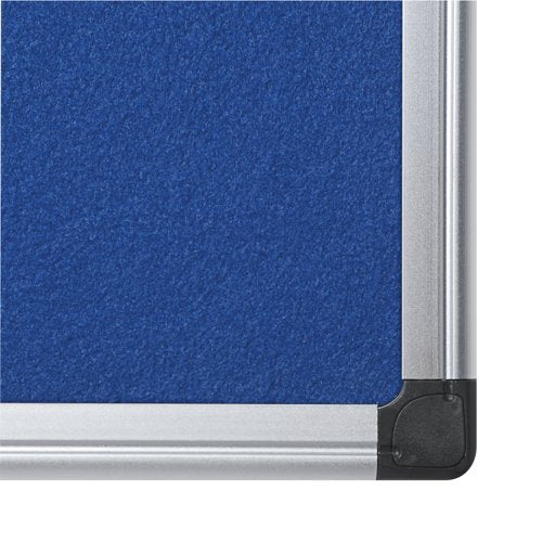 Bi-Office Aluminium Trim Felt Notice Board 900x600mm Blue FA0343170