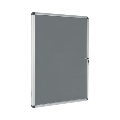Bi-Office Enclore Felt Indoor Lockable Glazed Case 720x981x35mm Grey VT630103150