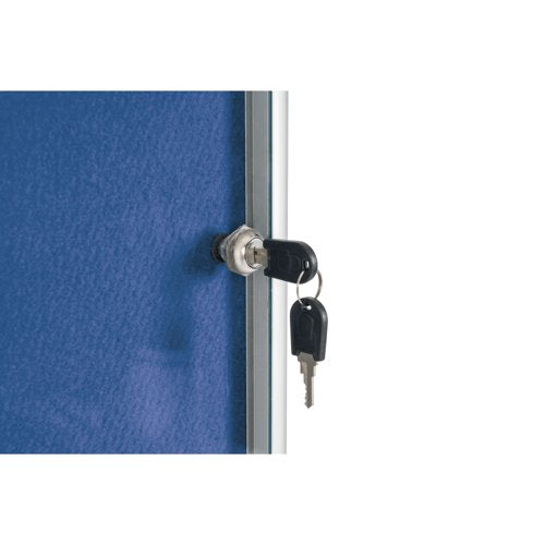 Bi-Office Enclore Felt Indoor Lockable Glazed Case 1160x981x35mm Blue VT640107150