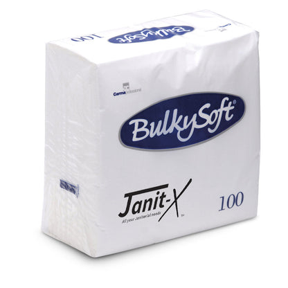 Janit-X Napkins/Serviette 2Ply 23cm WHITE {100} - NWT FM SOLUTIONS