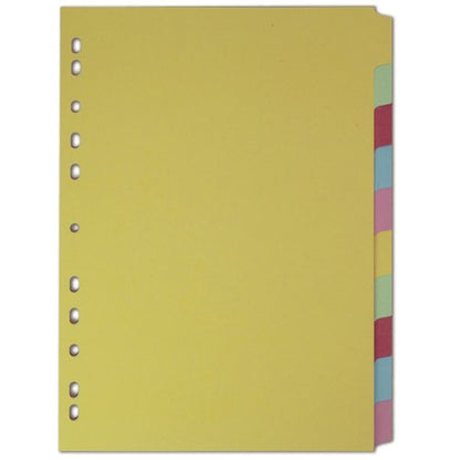 Elba-10 Part Card Divider Recycled Manilla A4 Assorted 400007246