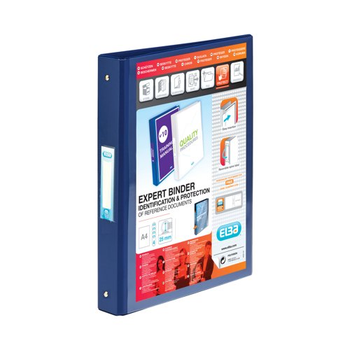 Elba Vision 25Mm 4 O-Ring Binder Pp A4 Blue 100080876