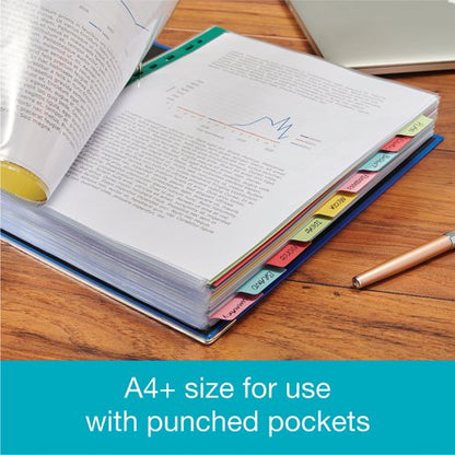 Elba 10-Part Card Divider A4 Extra Wide Assorted 400007242