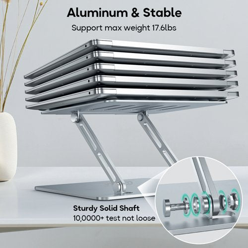 Contour Ergonomics Adjustable Aluminium Laptop Stand For Laptops Up To 17 Inches Silver CE10135