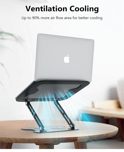 Contour Ergonomics Adjustable Metal Laptop Stand For Laptops Up To 17 Inches Black CE10136