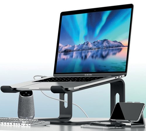 Contour Ergonomics Riser Style Laptop Stand For Laptops Up To 17 Inches Black CE10138