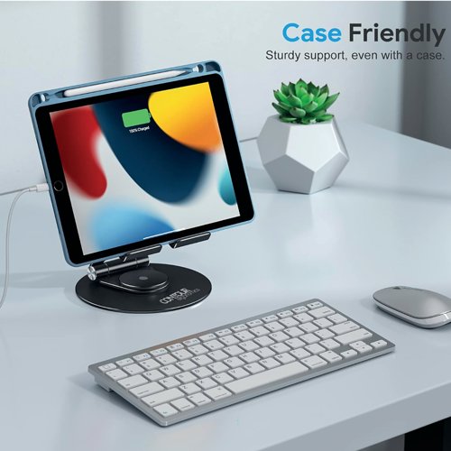 Contour Ergonomics Rotating Hinged Tilting And Rotating Tablet/Phone Stand 4-13 Inches Blk CE10140