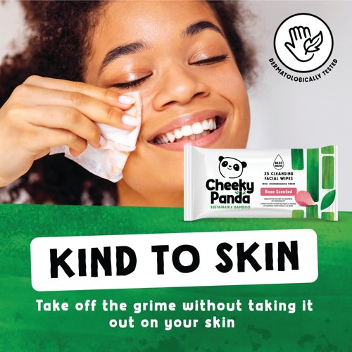 Cheeky Panda Bamboo Facial Cleansing Wipes 25 Wipes Rose (Pack of 6) FACEWROSMUL6-GBR