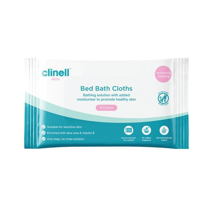 Clinell Bed Bath Wipes x8 Wipes (Pack of 24) CBB8