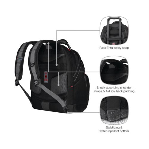 Wenger Synergy 16 Inch Laptop Backpack with Tablet Pocket Black 600635