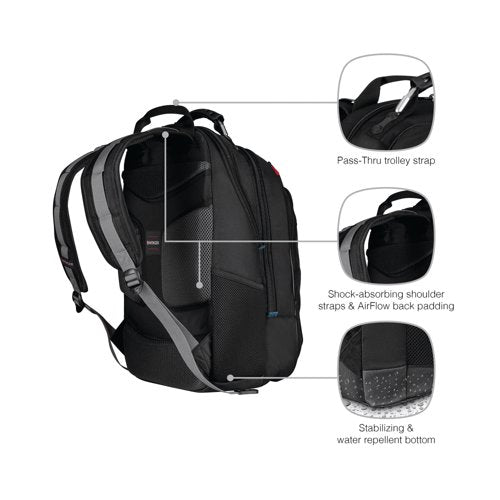 Wenger Carbon 17 Inch Laptop Backpack Black 600637