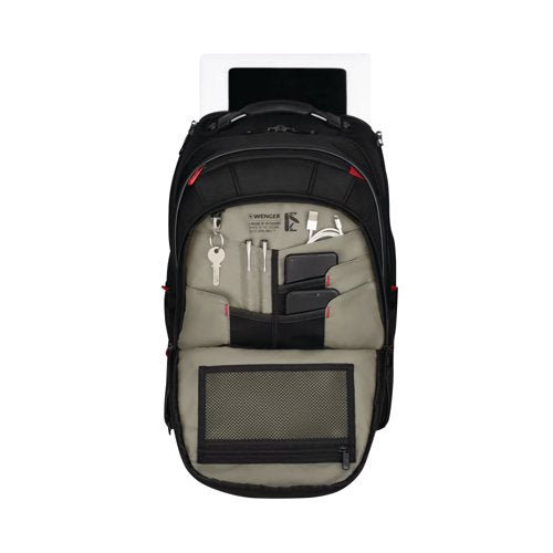 Wenger Carbon Pro Business Backpack with 15.6 Inch Laptop Sleeve and Tablet Pocket Black 653129