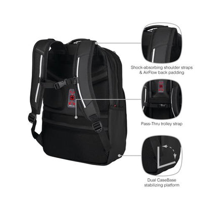 Wenger Cosmic 17 Inch Laptop Backpack with Tablet Pocket Black 653187