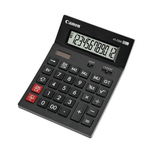 Canon AS-2200 12 Digit Desktop Calculator Black 4584B001