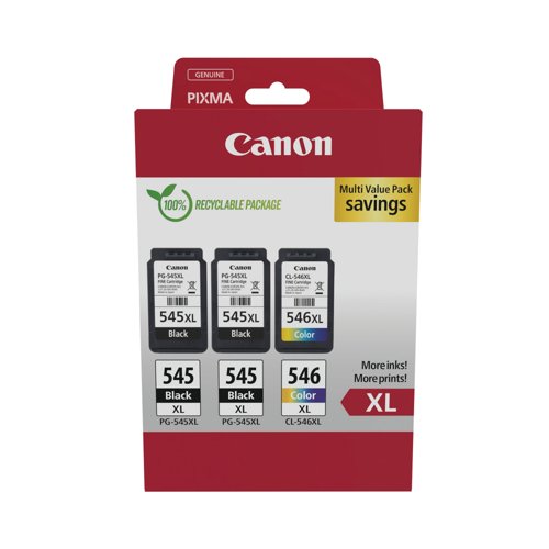 Canon PG-545XL x 2/CL-546XL Ink Cartridges High Yield K/CMY Multipack 8286B013