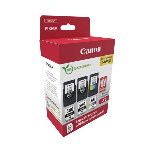 Canon PG-560XLx2/CL-561XL Ink Cartridge HY + Photo Val Pk 3712C012