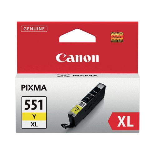 Canon CLI-551XLY Ink Cartridge High Yield Yellow 6446B001
