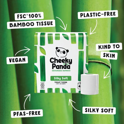 Cheeky Panda 3-Ply Toilet Tissue 200 Sheets Plastic Free (Pack of 48) PFTOILT48