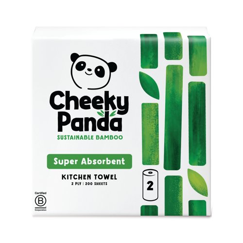 Cheeky Panda 2-Ply Plastic Free Kitchen Roll x2 Rolls (Pack of 5) PFKITCHRL10