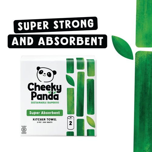 Cheeky Panda 2-Ply Plastic Free Kitchen Roll x2 Rolls (Pack of 5) PFKITCHRL10