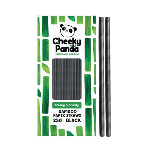 Cheeky Panda Bamboo Paper Straws Black (Pack of 250) 0111130