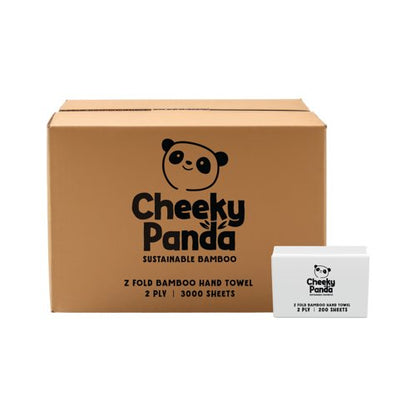 Cheeky Panda Z-Fold 2-Ply Bamboo Hand Towel 200 Towels per Pack (Pack of 15) ZHANDTW15