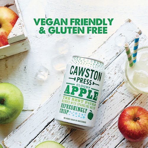 Cawston Press Sparkling Cloudy Apple Soft Drink 330ml Can (Pack of 24) CANS101